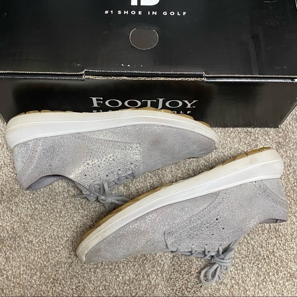 FOOYJOY Flex Coastal LX Silver Metallic Golf Shoes - Picture 3 of 7